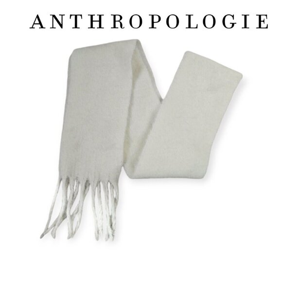 Anthropologie Maeve Fuzzy White 10-foot Scarf NWT - Picture 8 of 8